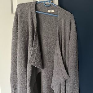 UGG PHOEBE FLUFFY COMFY WRAP CARDIGAN - GREY